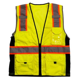 New Arrive YELLOW Zipper High Visibility Work Breathable Safety Jacket Reflective Clothing