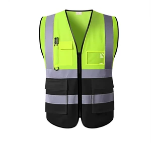 Multi-pocket Reflective Safety Clothing Construction Vest Hi Vis Riding Reflective Vest Traffic Jacket Safety Vest Custom logo