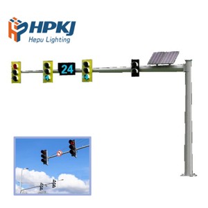 Traffic Signal Light Post Galvanized Outdoor Steel CCTV Camera Monitor LED Street Light for Road Garden and Street Use