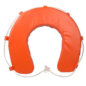 Customized Logo Printing Orange U Type Yacht Boat Horseshoe Lifebuoy With Unique Design For Water Rescue