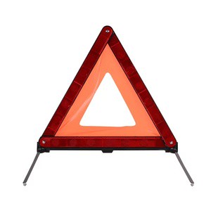 Hot Sale Red Foldable Safety Triangle Reflective Emergency Tool Kit with ABS Plastic Storage Case for Roadside Warnings