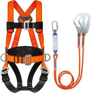 CITYCITY Safety Harness Fall Protection Kit Full Body Construction Harness With Internal Shock Absorbing Lanyard