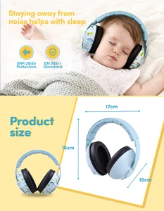 HQ Infant Earmuffs For Sleeping Soft Comfort Baby Noise Cancelling Ear ProtectionToddler Hearing Guard Sound Block Ear Muff