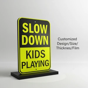 Custom Aluminum Reflective Third Grade UV Printed IP68 Waterproof High Brightness Road Safety Traffic Sign MUTCD Compliant