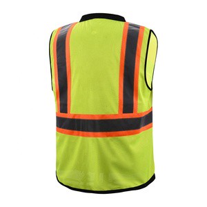 WEJUMP ANSI Class 2 EN ISO 20471 Multi-Pocket Design Waterproof Reflective Safety Vest for Taxi Drivers Construction Workers
