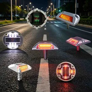 Ultrathin Aluminum Reflective Traffic Safety Road Stud Light Solar High Quality Manufacturer China