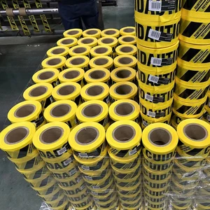 Custom Wholesale PE Woven Fabric Warning Danger Tape Yellow/red Non-Adhesive Barricade Caution Tape Warning Tape