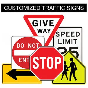 Full Range of US Traffic Signs, No Parking, Speed Limit, Directional & Prohibition Road Markers