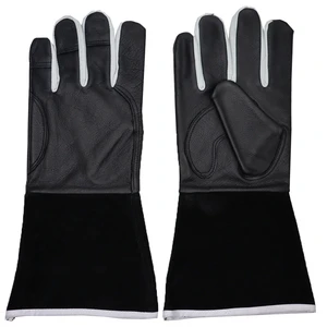 OEM Aa Grade Black Men's Genuine Grain Cow Skin Cowhide Split Leather Welder Finger Tig Mig Welding Work Hand Gloves