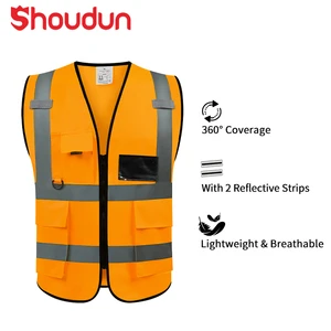 Customizable High Visibility Reflective Vest Polyester Safety Vest Breathable Workwear for Sanitation Sites Logo Safety Clothing