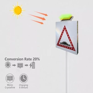 High Bright Aluminum Reflective Solar LED Flashing Road Stop Signs Customizable Factory Traffic Safety Crosswalk Warning Signs