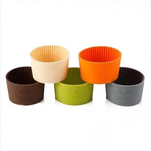 7Cm 8Cm Colorful Protective Mug Silicone Coasters Reusable Covers Cup Sleeve Bumper Mats Sleeve for Bottle Tumbler