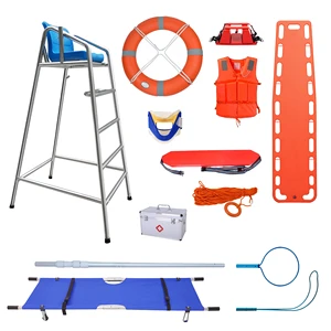 Swimming Pool Lifeguard Chair & Sun Umbrella with Lifesaving Board and Buoy Model 2023 for Observation Deck Use