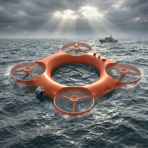 930mm IP67 Waterproof Smart Rescue Drone Lifebuoy Polyethylene Automatic Water Rescue Buoy Emergency Safety Applications Level 6