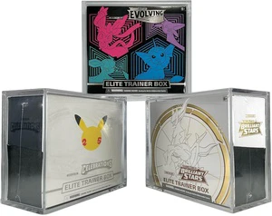 Clear Hard Acrylic Protector Case For Pokemoned Elite Trainer Box ETB Dustproof Display