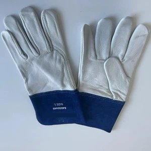 13 Inch Goat Skin Argon Arc Welding Gloves Thickened Welder Special Wear-resistant Heat Insulation Anti-scalding Protection