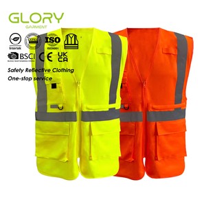 Glory Security Workwear Hi-vis Customized Color Safety Clothing Reflective Safety Vests With Custom Logo