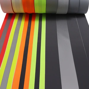 Factory Direct Sale EN20471 Reflective Fabric Tape Polyester Cloth Fabric Reflective Strip for Safe Clothing Reflective Material