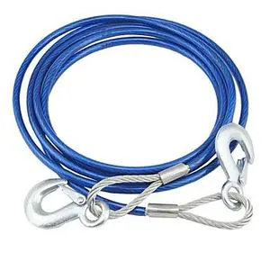 Custom High Quality Thick Steel Wire Car Tow Rope Cable For Emergency With Hooks For Passenger Car, Truck