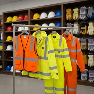 ANSI Class 1 Reflective High Visibility Heavy Duty Safety Uniform with LED Flash Waterproof Customizable Logo