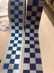 High Strength Blue and White Reflective Polyester Cotton Warning Tape for Barricade Mining