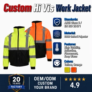 Hot Sale Road Workers Hi Vis Jacket Custom Construction Mining Reflective Safety Clothing