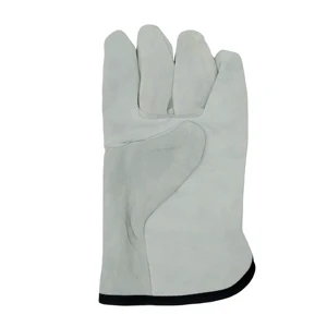 Safety Welding Cow Leather Heated Gloves For Men Electric With Open Cuff Customizable Zhenxin ZX-513