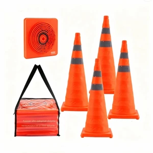 Wholesale Custom 70cm Retractable High Reflective Safety FoldableTraffic Cone for Highways Road Safety Traffic Warning