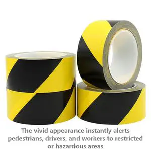 Factory Price Yellow Black Durable Reflective Adhesive Caution Tape High Visibility Traffic Safety Tape Warning Marking Sticker