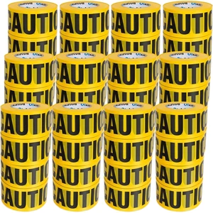 Yellow PVC Acrylic Adhesive Caution Tape 16 Pack 3inch X 1000ft Waterproof Warning Safety Tape for Construction