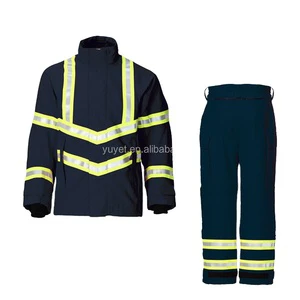 High Visibility Flame Retardant Safety Work Clothes Welding Fire Safety Clothing 100% Cotton Twill Level B Protection Customized