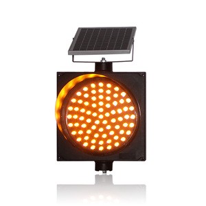 Malaysian Intersection Warning Traffic Light 300mm Amber Flashing Road Construction Solar Yellow Traffic Warning Light