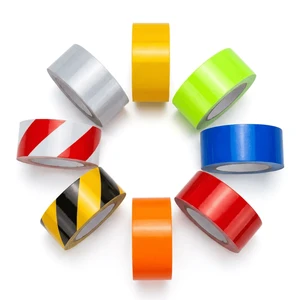 PET/PVC Adhesive Untearable Reflective Tape High-Tack Heavy Duty Safety Warning Strip for Truck Safety and Industrial Equipment