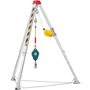 Confined Space Rescue Tripod Kit with 7 Legs Bracket 98 Cable 32.8 Fall Protection Model D0100HAMEMU