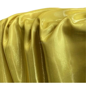 Luxury Girls Bridal Outfits 100% Polyester Anti-Static Reflective Organza Fabric 75d Yarn Count Glossy Metallic Liquid Satin for