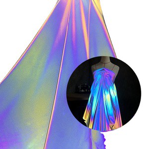 Eco Friendly Washable Reflective Fabric Polyester Iridescent Fashion Reflective Material Reflective Fabric Material for Clothing