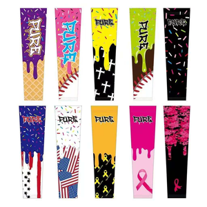 FQ CUSTOM Baseball Digital Camo Flame Ice UV Protection Compression Arm Sleeves Cooling Basketball Cycling Arm Sleeve Custom