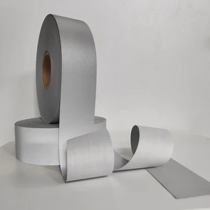 High Light Silver High Reflective T/C Fabric 50 Cycles Washing Reflective Material Tape for Warning Safety Jackets