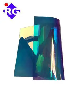 Chill Type Blue Gold Self Adhesive Iridescent Dichroic Glass Window Film