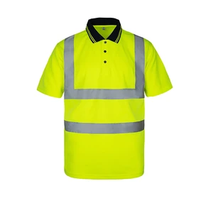 Safety Workwear Reflective Clothing T Shirt Yellow Fluorescent Cheap Safety Reflective Polo Shirt