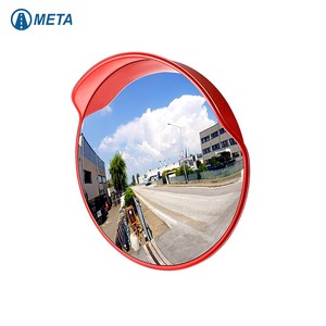 Factory Direct 100cm Convex Corner Mirror PC Material Orange 130 Viewing Angle Traffic Mirror for Outdoor Road Safety