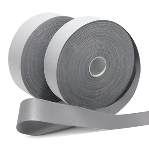 Reflective Fabric Tape Custom Width High Visibility Reflective Material Fabric Grey Reflective Strip for Safety Garments