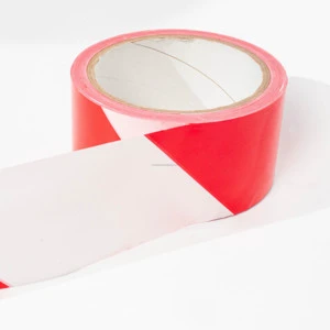 EVPEC Warning Tape White Red Double Color Roll 600mmx10m Self Adhesive Wear Resistant Safety Tape