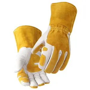 16 Inch Dexterity Abrasion Resistance Cowhide Grain Leather Safety Welder Guantes De Soldadura Mig Premium Welding Gloves