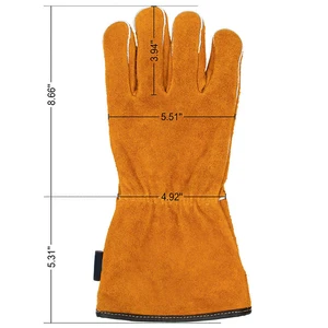 USA Direct Factory New Cowhide Split Leather Welding Gloves Fireproof Wear-Resistant Palm Coated Type I Electrical Insulating
