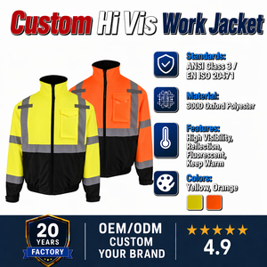 Hot Sale Hi Viz Reflective 300d Oxford Safety High Vis Workwear Jacket