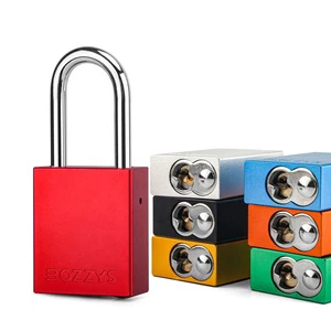 Anti-UV Bright Anodized 38mm Aluminum and Stainless Steel Shackle Oem Red Safety Lockout Padlock with Custom Laser Coding