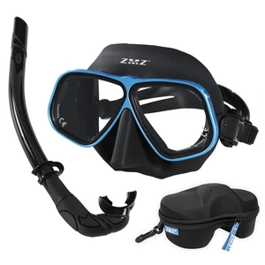 Factory Customization Tempered Glass Freediving Mask Snorkel Set Silicone Strap CE Certified Multi-color Seacurrent Brand