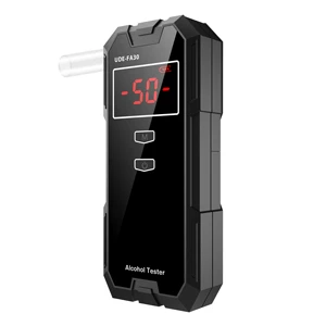 Factory New ACT UDE-FA30 Breathalyzer Fuel Cell Sensor Alcohol Tester with 2.0 Inch LCD Display and 50 Test Records