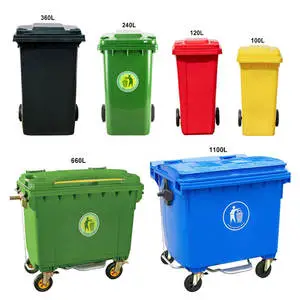 Comercial Wheelie Bin 120l 240l 360l 660l 1100l Street Garabage Can Plastic Outdoor Waste Bin Manufacturer